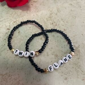 Handmade twin flame stretchy bead bracelets